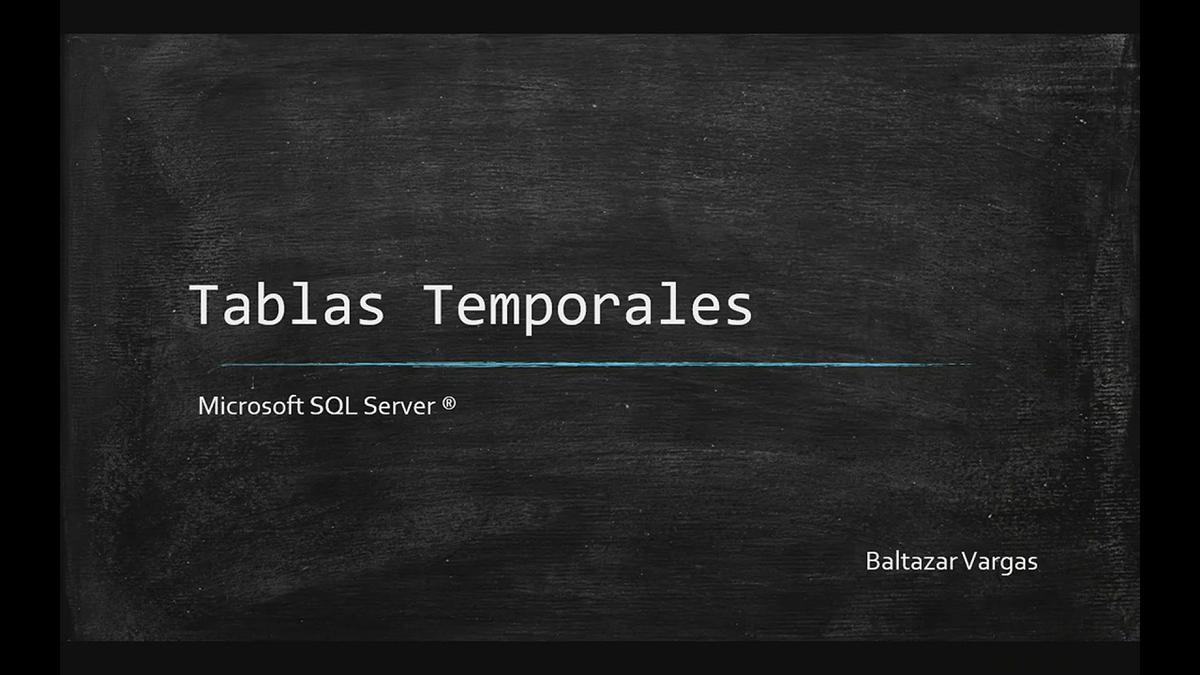 Tipos de Tablas Temporales en sql server