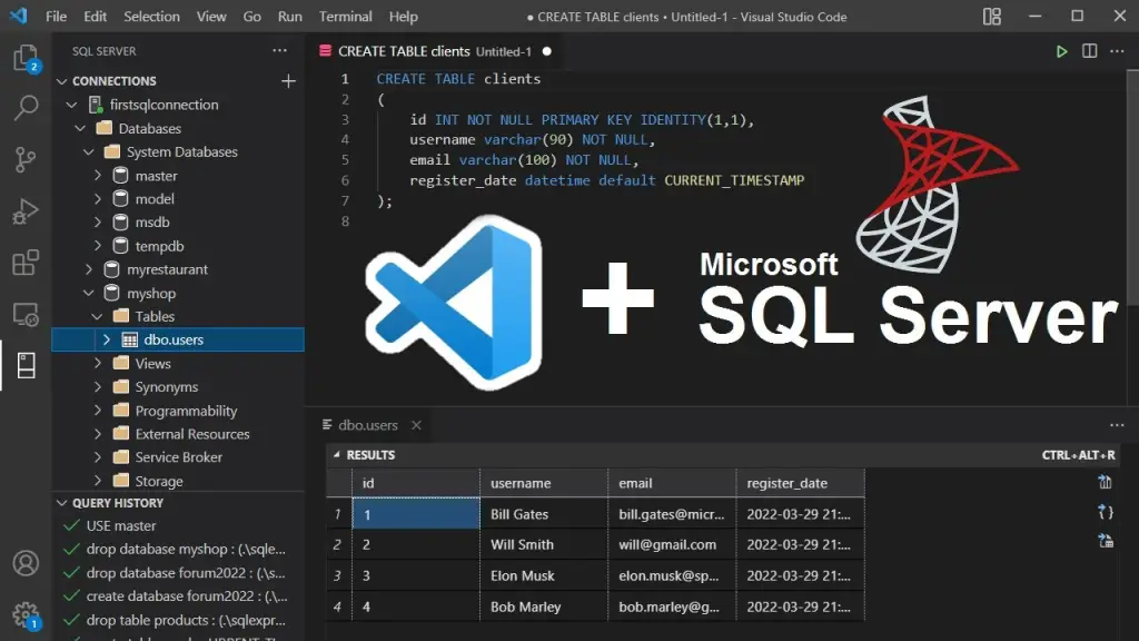 Cómo utilizar SQL Server en Visual Studio Code