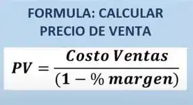 Formula precio de venta